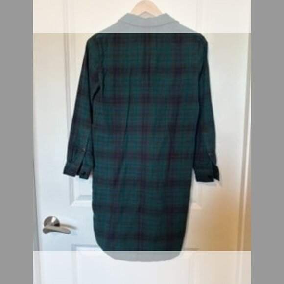 Madewell Green Plaid Shirt Dress, Size XXS - Picture 3 of 9